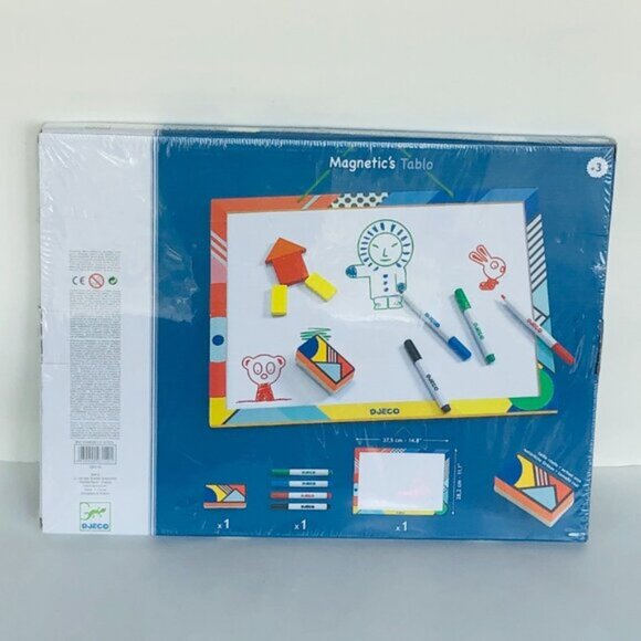 New Sealed Djeco Wooden Magnetic White Board For Age 3+ - Picture 8 of 13